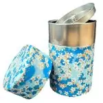 boite à thé washi fleurs bleues